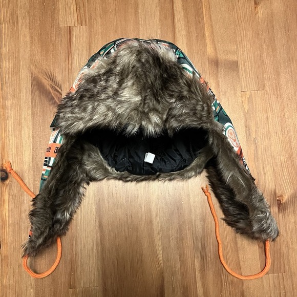 JÄGERMEISTER Hat Aviator Cap Trapper Faux Fur Flaps Brand New - Picture 8 of 8